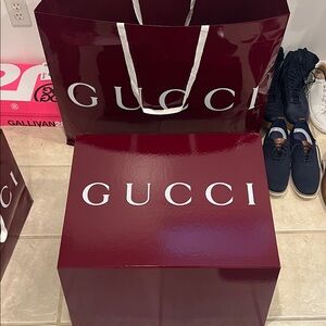 Extra Large Gucci Deep Red Gift Box and bag